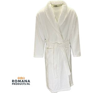 Romana Products Velvet - Badjas - Velvet Wit - Maat S - Hoogwaardige kwaliteit - Zeer luxe - Ochtendjas - Luxe Badstof van Katoen en Polyester - Heerlijk warm - Super zacht fleece - Binnenzijde katoen - voor sauna en thuisgebruik