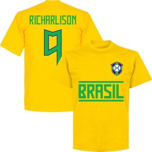 Brazilië Richarlison 9 Team T-Shirt - Geel - Kinderen - 152