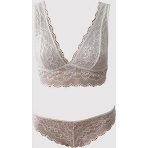 AMARANTA - Miami Bralet Bra Set Non Padded- Ecru color-maat 38 / 80B