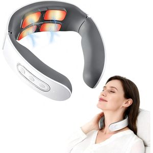 Nekmassage apparaat - Nekmassage - Puls Nekmassager - Cervicale Wervelkolom - 11-in-1 Nekoplossing - 6 Standen 9 Intensiteiten - Draagbare Nekontspanning - Perfect voor Thuis - Kantoor - Kerstcadeau - Kerst