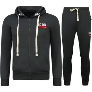 Dik Geweven Joggingpakken Heren ICON - Trainingspakken - Huispakken Volwassenen - 11986 - Zwart