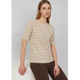 T-shirt - Slim-fit - Gestreept - Zacht Katoen - U-boot Halslijn