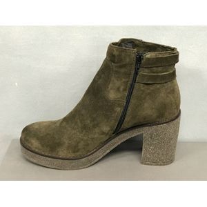 Irony Glam - Boots - Enkellaars - Groen - Maat 41 - leren Suéde - Dames schoenen