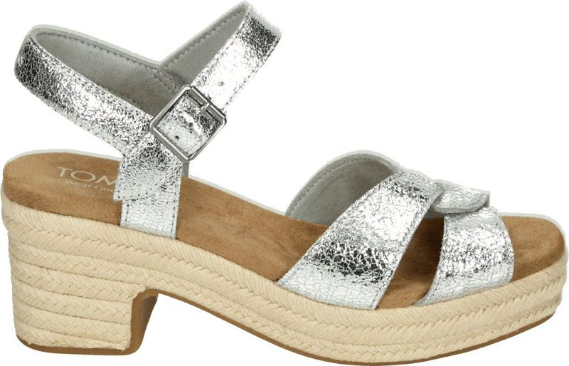 TOMS - Isla - Casual Sandalen - Zilver - Mid Heel 2,75 inch