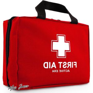 Mrs. Jones Hoogwaardige EHBO-tas met 90 items - inclusief oogspoeling 2 coldpacks en nooddekens voor thuis kantoor in de auto in de caravan op het werk op reis. .