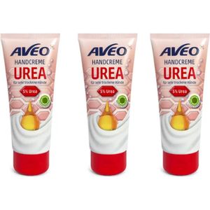 AVEO Handcrème met 5% Ureum | 3x 100 ml - Verzorgende Handcrème met Urea - Voor zeer droge handen - Urea Handencrème