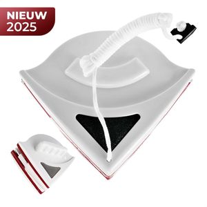 Magnetische Raamwisser - Dubbelzijdige Glasreiniger - Voor Enkele & Dubbele Beglazing - Streeploos Ramen Wassen van Binnenuit