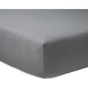 Vitality Pur - Hoeslaken 100% Katoen - Jersey stretch - Dark Grey  - 90/100 x 190/220+30cm