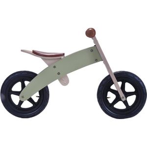 Bandits & Angels Houten Loopfiets Retro Groen 2 in 1 Groen vanaf 2 Jaar - Omkeerbaar Frame - Zadel in Hoogte Verstelbaar - Loop Fiets van Hout - voor Jongens en Meisjes