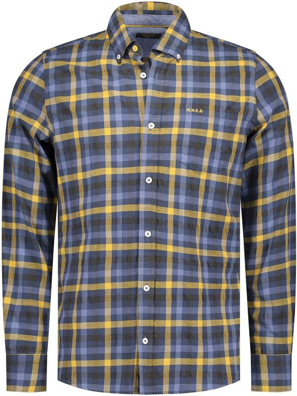 NZA - Blauw - Katoenen Overhemd - Lange Mouwen - Regular Fit