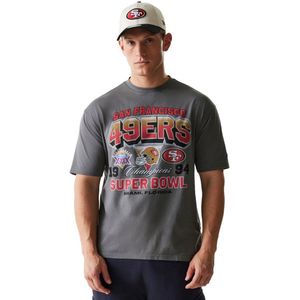 New Era Nfl Washed Super Bowl Oversized San Francisco 49ers T-shirt Met Korte Mouwen Grijs L Man