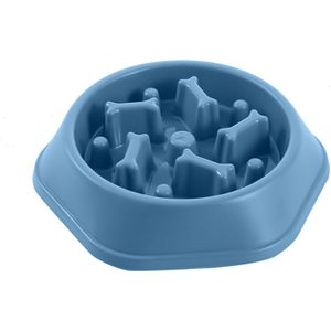 Maison Extravagante - Shiro Voerbak Hond/Kat - Set van 2 stuks - Blauw - Slow feeder - Anti Schrok Voerbak - Melamine - Drinkbak - Eetbak - Huisdier
