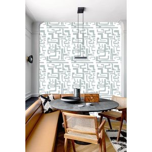 Behang staal Kuba blauw grijs