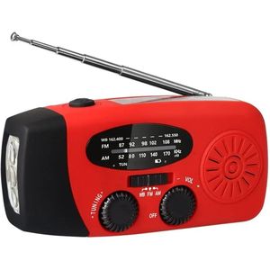 Bibeenah noodradio - Met powerbank - Draagbare noodradio met zaklamp - Oplaadbaar met USB en solar - Ideaal voor noodsituaties en kamperen