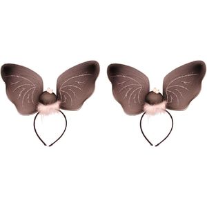 Set van 2x stuks vleermuis haarband voor kinderen en volwassenen - Vleermuizen vleugels diadeem - Halloween verkleed accessoires