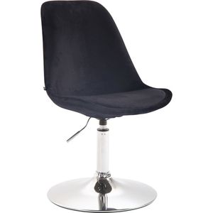 Bezoekersstoel Lavina - Eetkamerstoel - Zwart velours - Chroom Poot - Set van 1 - Zithoogte 48 cm - Deluxe