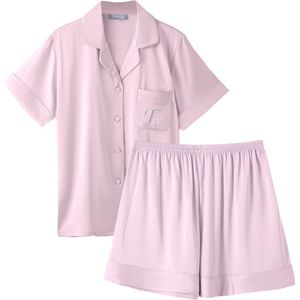 Emilie collection - Pyjama - shortama - roze - satijn - XL