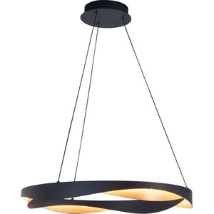 Moderne hanglamp Ascoli | Eettafellamp / videlamp | Goud / Zwart | Ø 64 cm | 46 Watt dimbaar | ledlamp 4140 lumen 2700 Kelvin | In hoogte verstelbaar tot 160 cm | Eetkamer / Woonkamer / Kantoor / Vide / Slaapkamer | Modern / Modern-chic / Klassiek