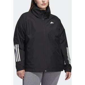 adidas Sportswear BSC 3-Stripes RAIN.RDY Jack (Grote Maat) - Dames - Zwart- 2X