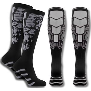 LUCCIO Performance 2 paar Compressiekousen - Sportsokken - Steunkousen - Hardloopsokken - 20-30 mmHg - Wandelsokken - Hardlopen, Reizen, Sport & Herstel - Grijs - Maat 38-42 - Unisex - Sinterklaas cadeautjes - Kerst cadeaus