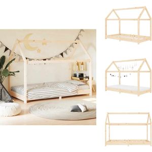 vidaXL Kinderbedframe - Kinderbedframes - Bed - Bedden - Kinderbedframe massief grenenhout 80x160 cm