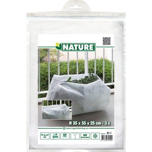 Nature plantenhoes - 3x stuks - balkonbak - 35 x 55 x 25 - wit - anti-vorst planten beschermhoes