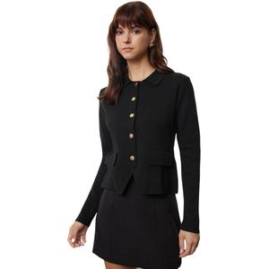 Trendyol Zwarte Gemerceriseerde Look Premium Garen/Speciaal Garen Basic Gebreide Cardigan Twoaw25Hi00151