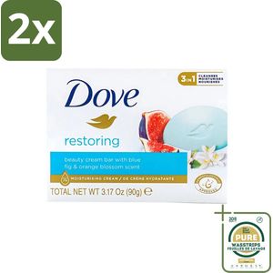 Dove - Zeep - Restoring - Blauwe vijg & Sinaasappelbloesem - Hydraterend en verfrissend - 90 g - Voordeelverpakking - 2 stuks - Dove Zeep - Hydraterend