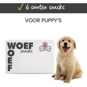 Woef Woef Snacks Hondensnacks Puppy Box - 1.00 KG - Kauwsnacks - Gedroogd vlees - Diverse smaken - Alle honden en alle leeftijden vanaf 2 maanden - Geen toevoegingen