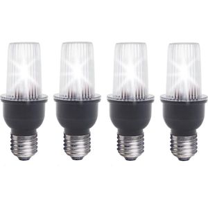 Set van 4x stuks stroboscoop lampjes met E27 fitting - 230 Volt - Knipperlicht - Disco feestje voor thuis