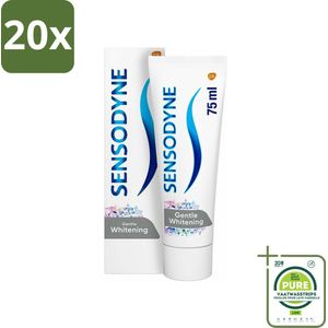 20 x Sensodyne - Tandpasta - Gentle Whitening - Milde Reiniging - 75 ml - Grootverpakking - Tandpasta - Gevoelige Tanden - Whitening - Tandglazuur - Mondverzorging