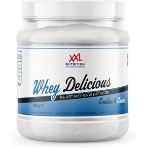 XXL Nutrition - Whey Delicious - Cookies & Cream - Wei Eiwitpoeder met BCAA & Glutamine, Proteïne poeder, Eiwit shake, Whey Protein - 450 gram