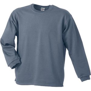 James and Nicholson Unisex Open Hem Sweatshirt (Koolstofgrijs)
