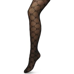 Bonnie Doon Geruite Panty 60 Denier Zwart Dames maat S/M - BD logo - Ruitjes Patroon - Bonnie Doon Print - Gladde Naden - Maximaal Draagcomfort - Bonnie Doon Tights - Chique Panty - Feestelijk - Black - BP221901.101
