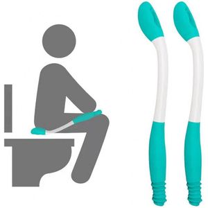 Afveeghulp toilet - 2-pack - hulpmiddel afvegen wc papier billen - Heupdoekjeshulpmiddel - Toilethulpmiddel voor ouderen - 38 cm lang Comfortdoekje - Buigvrij toiletdoekje voor zwangere vrouwen - Kan toiletpapier of vochtige doekjes aan