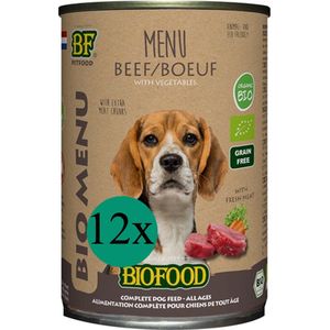 Biofood organic hond rund menu blik - 400 gr - 12 stuks