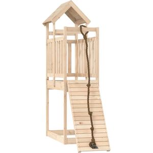 vidaXL - Speelhuis - met - klimwand - massief - grenenhout