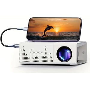 PolkaHome - Mini Home Projector - 1080P Full HD - Compacte Projector - Ingebouwde Stereo Speakers