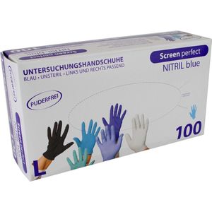 Handschoen ScreenPerfect Nitril blauw maat L