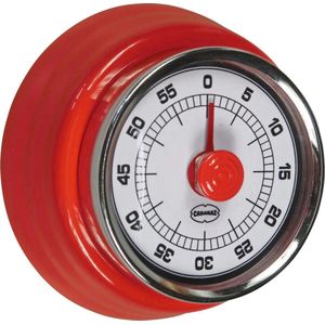 CABANAZ - mechanische kookwekker, metaal met magneet, KITCHEN TIMER, rood