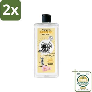 Marcel's Green Soap - Douchegel - Vanille & Kersenbloesem - Verzorgend & zacht - 300 ml - Voordeelverpakking - 2 stuks - Vegan douchegel - Douchegel vanille