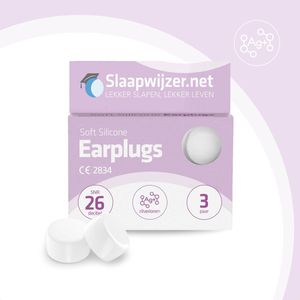 Slaapwijzer siliconen oordopjes met zilverionen - 6 oordopjes (3 paar) - Remt bacteriegroei - Extra hygiënisch & fris - Hoge demping (26dB) - Slaap oordoppen - Ook geschikt voor zwemmen, studeren, uitgaan - Gaan extra lang mee