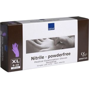 Nitrile handschoenen poedervrij, ABENA, Lila, Maat XL