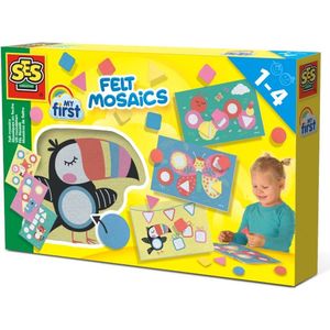 SES - My First - Vilt mozaïeken - 3 vilten speelmatjes met vormen in verschillende kleuren