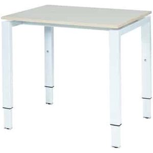 Verstelbaar Bureau - Domino 80x60 Eiken - wit frame