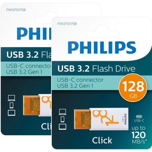 Philips FM12FD175B USB-C Stick - 128 GB - USB-C - USB 3.2 GEN 1 - Click Edition - 2-Pack