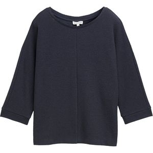 TOM TAILOR - Shirt - Navy - Katoen - Vleermuismouwen - Driekwart Mouw