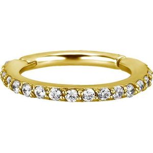 Vergulde Piercing Ring met Swarovski kristallen (6mm) | Piercingsworks Amsterdam