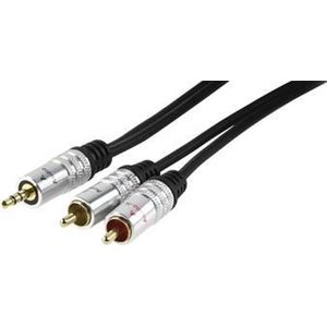 HQ Audiokabel 3.5mm Stereo - 2x Rca Mannelijk Connector 10.0 M