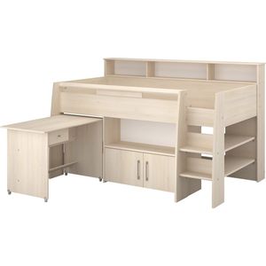 Lit combiné avec bureau et rangements 90x200 - Kurt